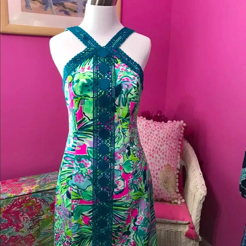 Vena NWT Stretch Shift Dress Early Bloomer Size 4 - Picture 9 of 14